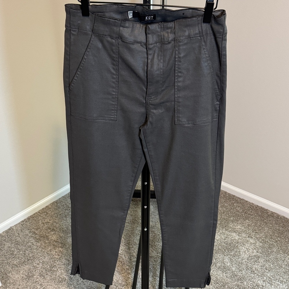 Kut from the Kloth Women’s Gray Coated Cotton Pants